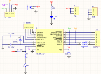 esquema electrónico de la placa de desarrollo