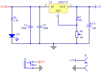 esquema electrónico del regulador de voltaje