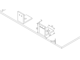 diseño en CAD de la insoladora, cotas de los enganches de aluminio