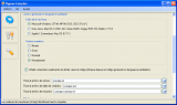 Pantalla de configuración de la compilación de la interfaz WinForms de Pigmeo Compiler corriendo sobre Windows XP
