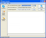 Pantalla principal de la interfaz WinForms de Pigmeo Compiler corriendo sobre Windows XP